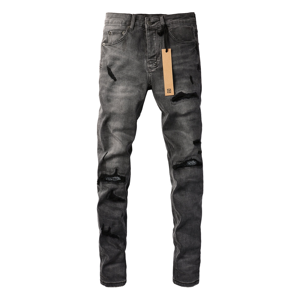 Essential Black Denim Jeans with Logo Patch 3010