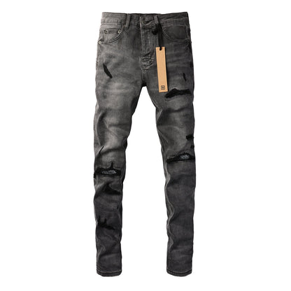 Essential Black Denim Jeans with Logo Patch 3010