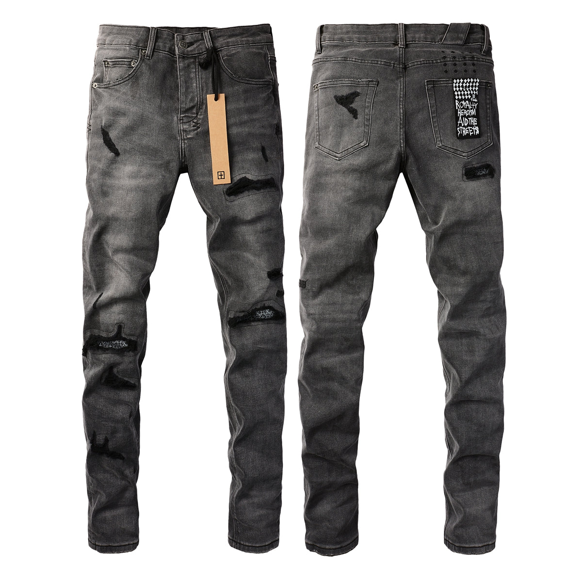 Essential Black Denim Jeans with Logo Patch 3010