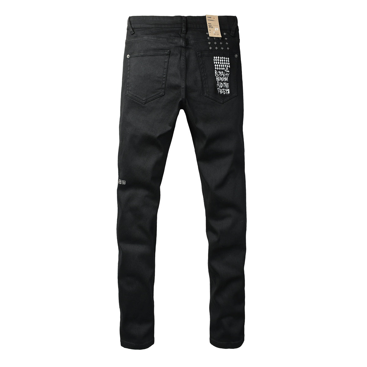Solid Black Minimal Clean Finish Slim Fit Five Pocket Jeans 3072