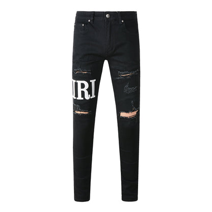 Ripped Jeans Men's Jeans High Street Trend Slim High Street Jeans #649