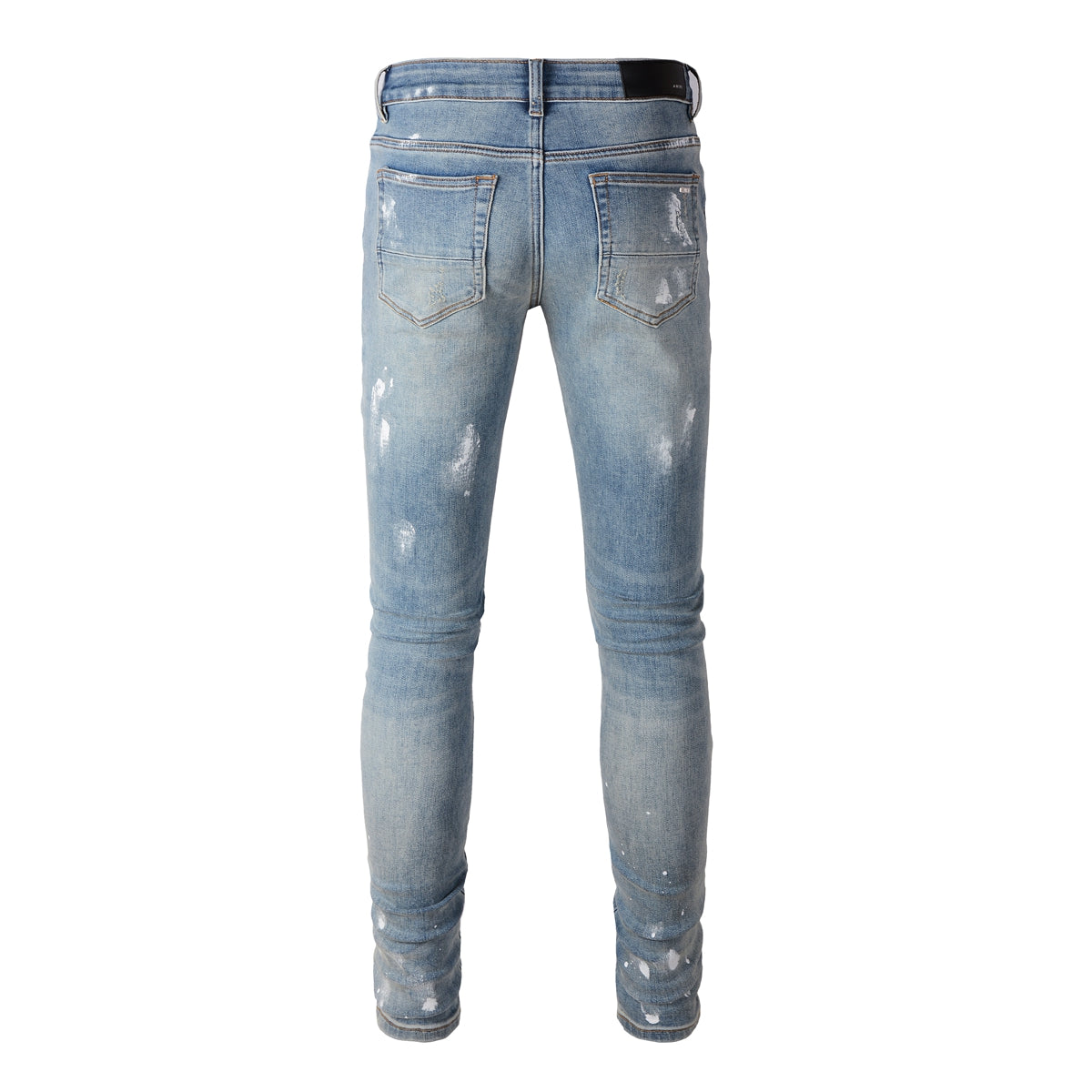 Cross-border Jeans Trendy Brand Retro Paint Ripped Patch Men's Jeans Slim Fit (6530-8830)