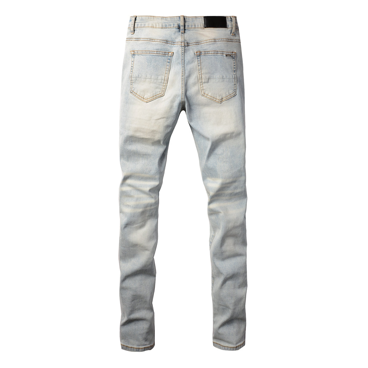 Street Denim Casual Trousers Micro-elastic Cotton Youth Blue Ripped Skinny Jeans #697