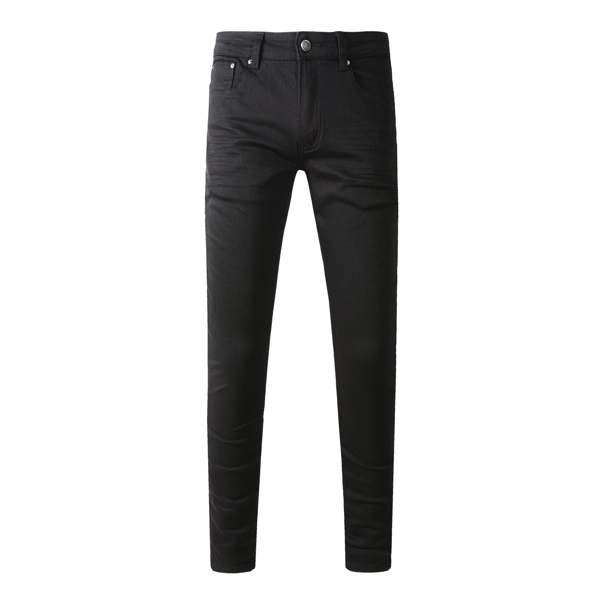 High Street Black Trousers Crumpled Jeans Stretch Men's Slim-Fit Small Foot Jeans 800