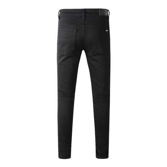 Man Skinny Fits Designer Jeans Denim Slim for Guys Mens Black Classic Biker Hip Hop Rock Jogger Big and Tall Moto 800