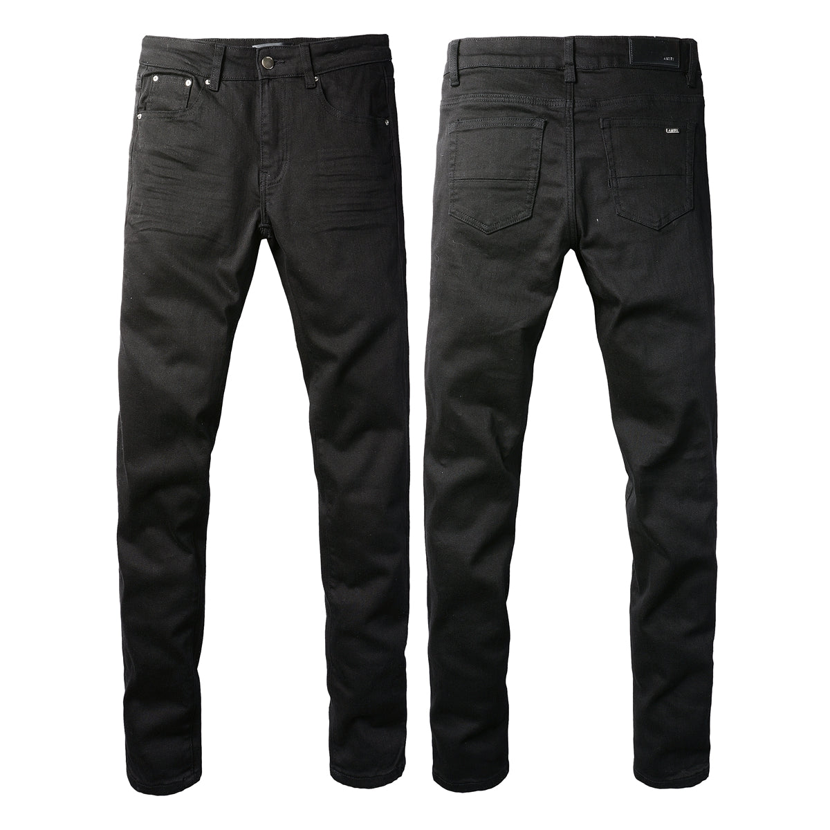 High Street Black Trousers Crumpled Jeans Stretch Men's Slim-Fit Small Foot Jeans 800