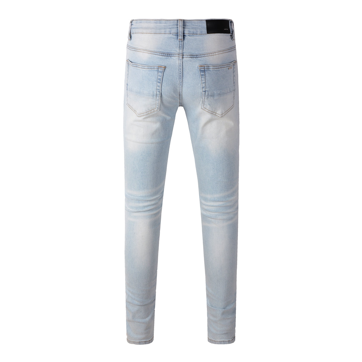 Foreign Trade High Street Denim Casual Trousers Micro-elastic Cotton Youth Blue Ripped Skinny Jeans 808-1