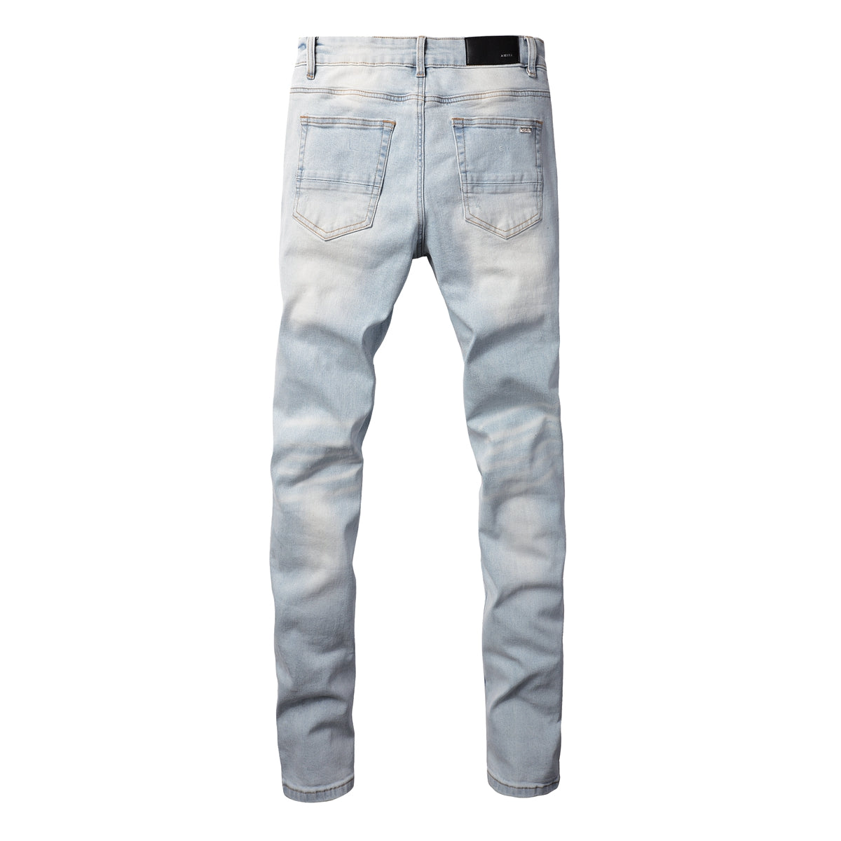 Foreign Trade High Street Denim Casual Trousers Micro-elastic Cotton Youth Blue Ripped Skinny Jeans 808-1