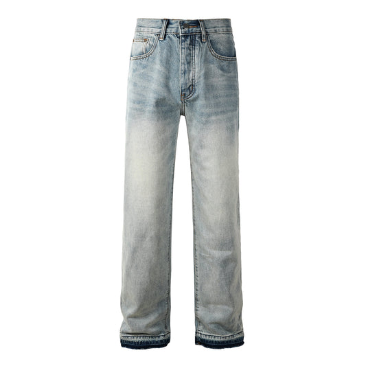 Men’s Vintage Washed Loose Fit Straight-Leg Jeans 8911