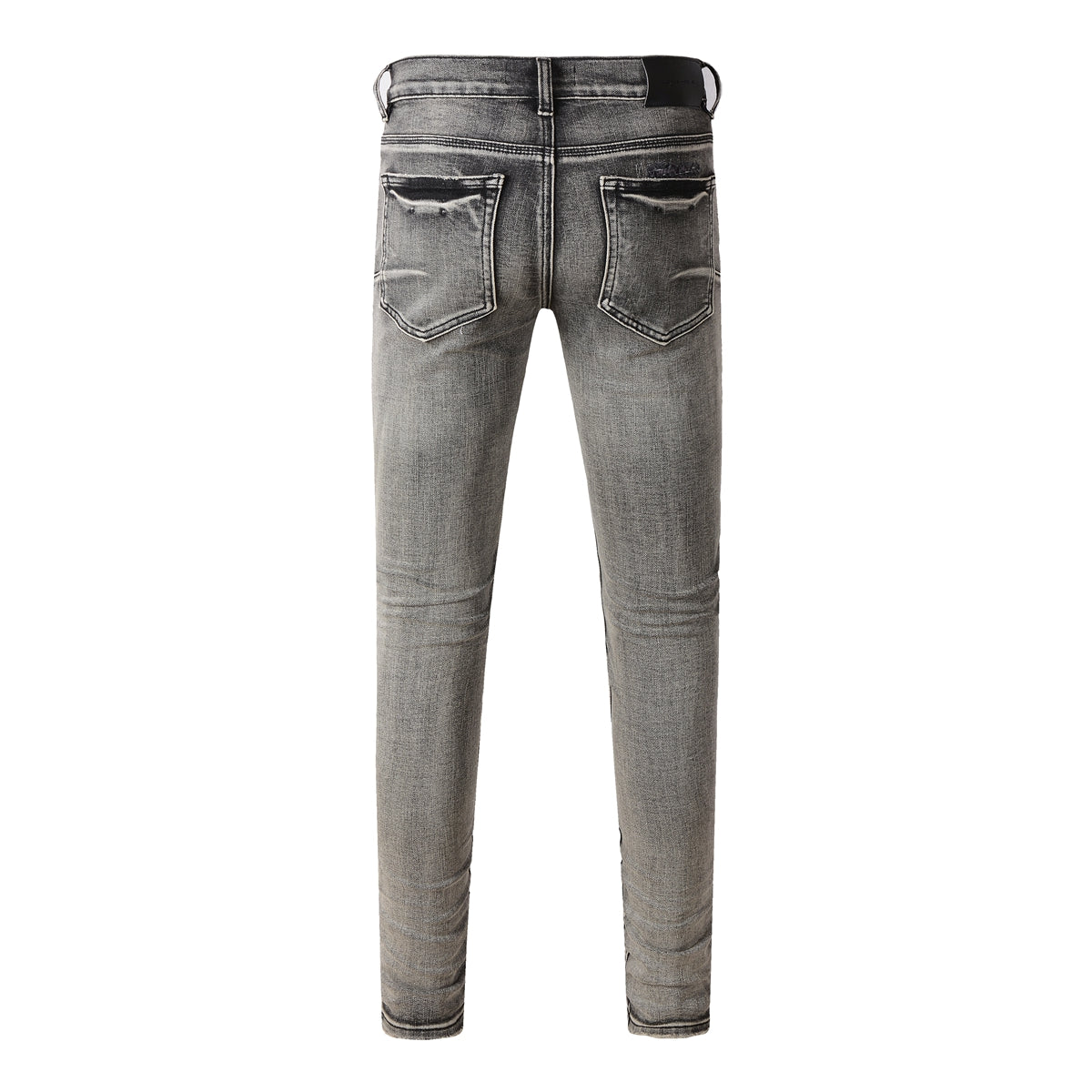 Jean pour homme, style streetwear classique, délavé noir/gris, déchiré, coupe skinny 9068
