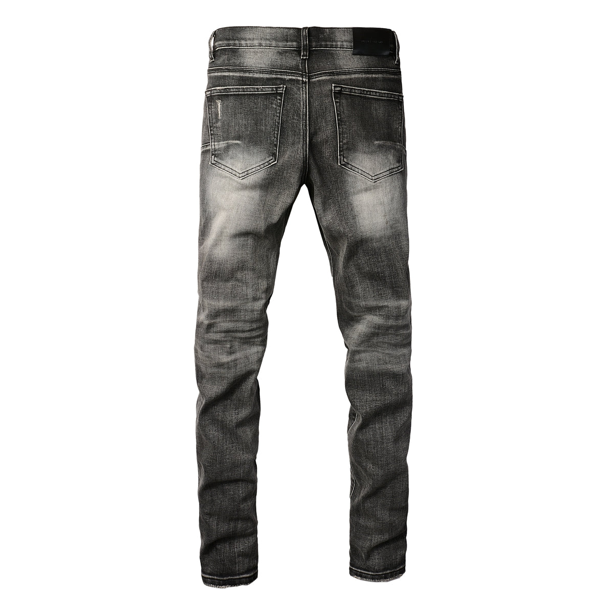 Jeans Classique Homme Streetwear Gris Délavé Slim Effilé Déchiré 9103