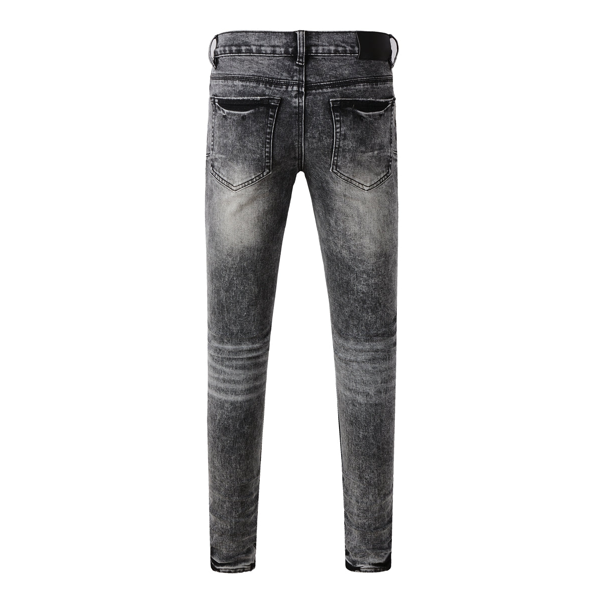 Men Distressed Grey Washed Skinny Jeans Ripped Scratch Style 9105