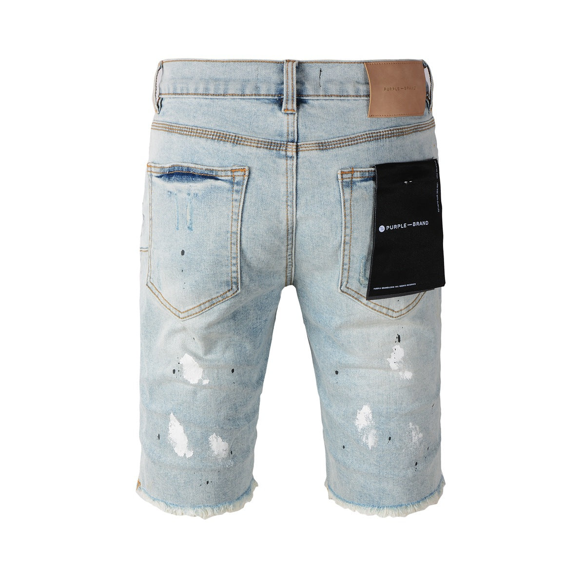 Pantalones Cortos Vaqueros Vintage Salpicados de Tinta con Personalidad para Hombre New Jeans 5006