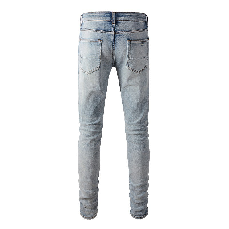 European and American Trendy Brand High Street Jeans I Light Blue Men's Jeans Korean Version (895-6602)