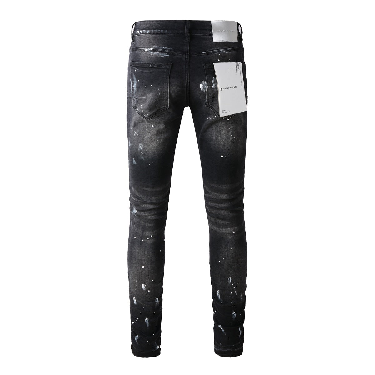 Jeans With High Street Black Paint Distressed (9002-7025) Fashion Pants