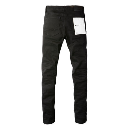 Pantalones Vaqueros Negros Desgastados para Hombre Rodillas Rotas Nwt Estilo Urbano Moda 9023