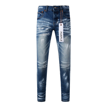 Jeans Mens Jeans Man Jeans Pants Designer Black Skinny Stickers Light Wash Ripped Motorcycle (9062-9051)
