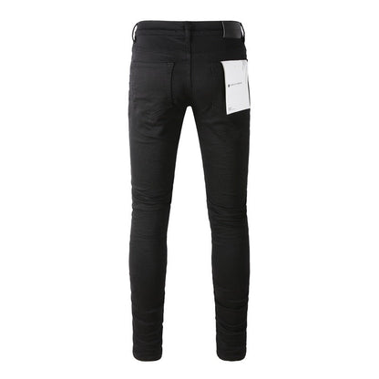 Pantalones Vaqueros Negros Desgastados para Hombre Rodillas Rotas Nwt Estilo Urbano Moda 9023