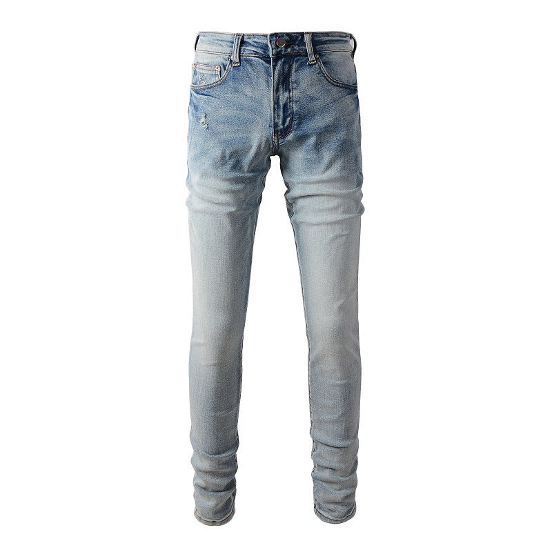 European and American Trendy Brand High Street Jeans I Light Blue Men's Jeans Korean Version (895-6602)