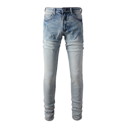 European and American Trendy Brand High Street Jeans I Light Blue Men's Jeans Korean Version (895-6602)