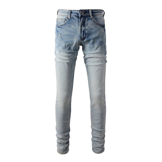 European and American Trendy Brand High Street Jeans I Light Blue Men's Jeans Korean Version (895-6602)