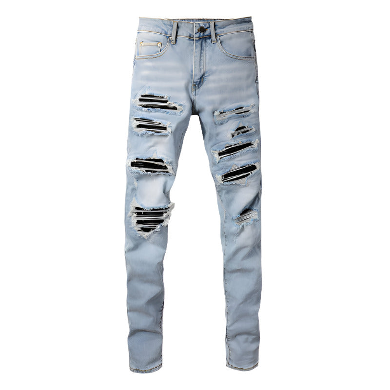 1307 Skinny Biker Jeans for Men Denim High Quality Slim Fit